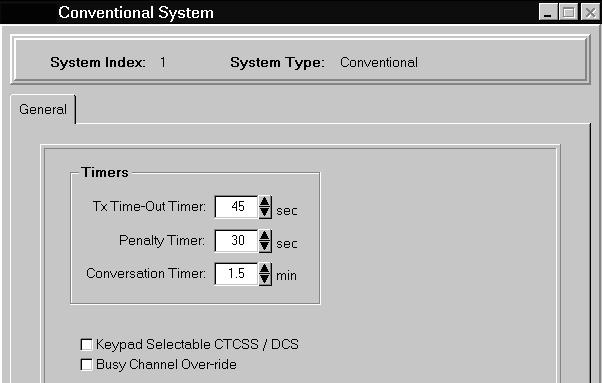 PROGRAMMING Penalty Timer - This timer disables transmitting after the time-out timer expires (Section..). Times up to minutes, 5 seconds in 5-second steps can be programmed.