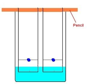 4. Add distilled water to the 500 ml beaker so that the end of the chromatography paper will be in the water. (as shown in the diagram.) 5.
