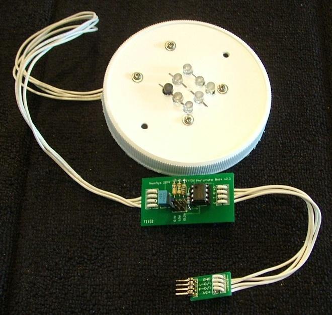 Figure 1. A completed one-channel LED Photometer with selectable gain and frequency.