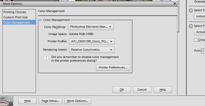 Printer profiles for the manufacturers paper and ink will have be installed with the printer driver.