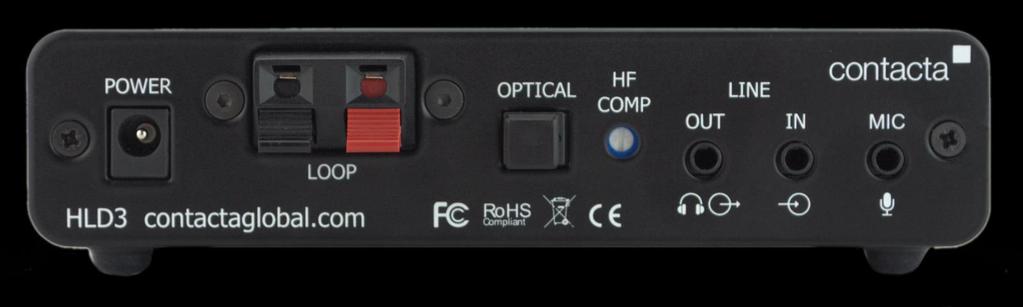 HLD3 Driver Connection Overview A B C D E F G A. Power B. Loop Pad / Loop Wire C. Optical / Digital In D. High Frequency Compensation E. Line Out F. Line In G.