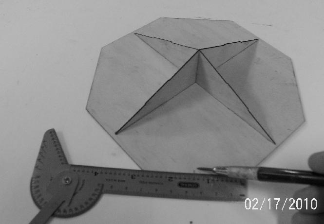 Next w/ruler mark next 4 sides of octagon.