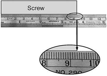 2009 VCE VET ENGINECII EXAM 14 Question 2 The raw material for the screw is being measured with a rule as shown in Figure 3. Figure 3 a. i. How long is the raw material for the screw? ii.