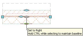 Styles and Advanced Object Tools Toggle Wall Justification Display The Toggle Wall Justification Display tool displays the cleanup radius (shown as a circle at the wall end), as well as the