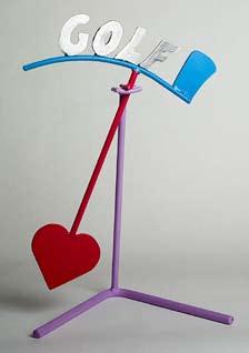 The Golf Kinetic Sculpture is identical to the Love Kinetic Sculpture except the golf club is used to replace the flower.