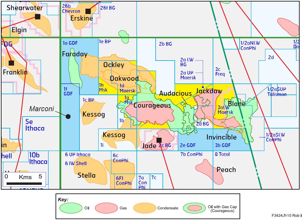 1. Licence Information The Ockley field is located in the central North Sea Quadrant 30 principally spanning two blocks and licences, P1120 and P1320 and extending eastwards into a third P098 (Figure