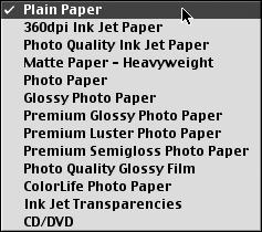 4. Select the following settings: Choose your paper from the Media Type list. See the table on page 30 for details. Select Color to print a color document or black and white photograph.