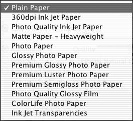 Select the following settings: Choose your paper from the Media Type list. See page 30 for details. Select Color to print a color document or black and white photograph.