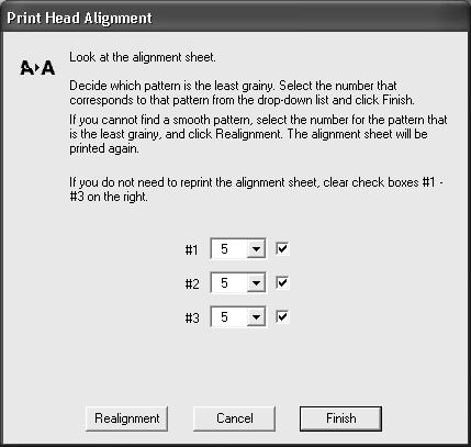 Repeat steps 7 and 8 to print the third test pattern. You see this screen: 10.