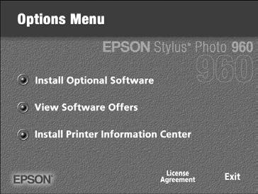 2. Put the EPSON CD-ROM in your CD-ROM or DVD drive and click Next. 3. Continue clicking Next or Finish until setup is complete. 4.
