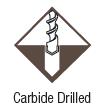 Drill hole to specified dimensions using carbide or diamond core as appropriate.