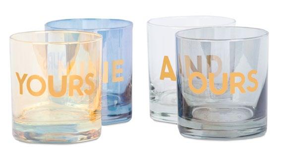 WORDPLAY SETS OF 4 No. 3-00403 One More Drink Please Rocks Glasses, Set of 4 Tints: Amber, Clear, Smoke, Rose No.