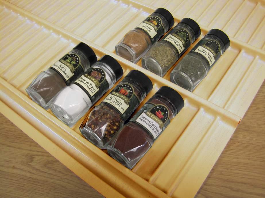NEW SIZE! Spice Insert European-designed and manufactured. An ideal aid for every avid cook and chef. Due to its variability, these inserts can be used for all kinds of drawer systems and widths.