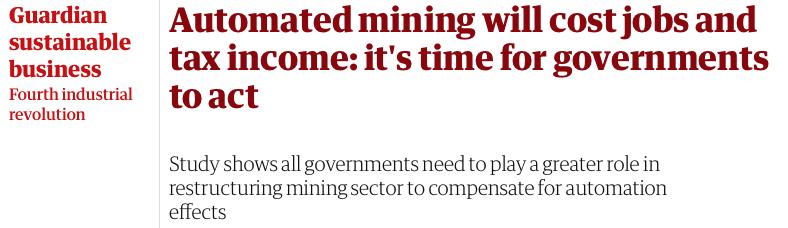Automation s impact on the global mining sector is unlikely to be either smooth or
