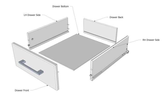 EPSOM E7102 9 ASSEMBLE THE DRAWERS Your Bedside has two drawers one narrower top drawer and one deeper bottom drawer. Both drawers are constructed in the same way.