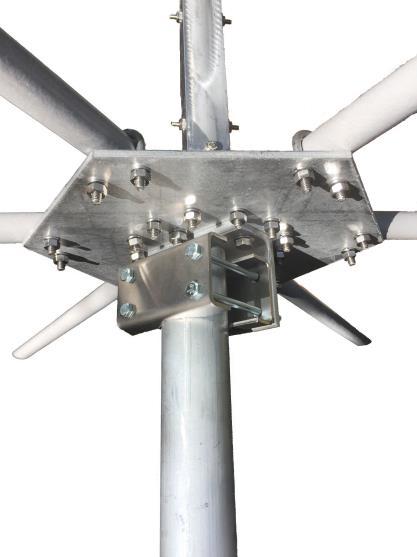 If the Universal mast fixture is used, a pinning bolt is not needed. The Universal fixture will accommodate masts that are 1 ¼ - 2 ½ inches in diameter.
