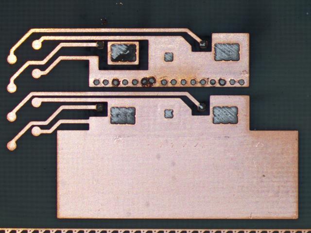 surface Step 8 Structuring the copper middle layer over the J-Fets by exposure and chemical etching Step 9 Second