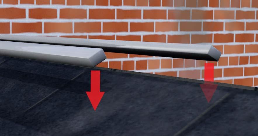 Fix rafter cap over delta ridge profile at verge.