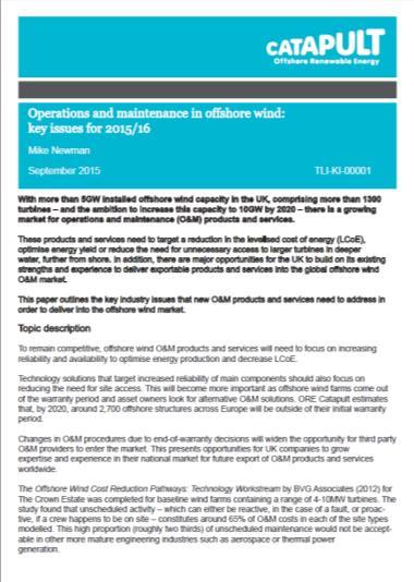wind: key issues for 2015/16 This paper outlines the key industry issues