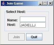 entered name matches the name of an existing player who has already been registered with the game server the following GUI will appear. Figure 20.