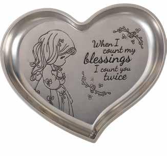 NEW When I Count My Blessings I Count You Twice Heart-Shaped Trinket Dish Material: Zinc Alloy Size: 3.75"H x 3.75"W 8 42181 10458 6 172403 60/Ctn.
