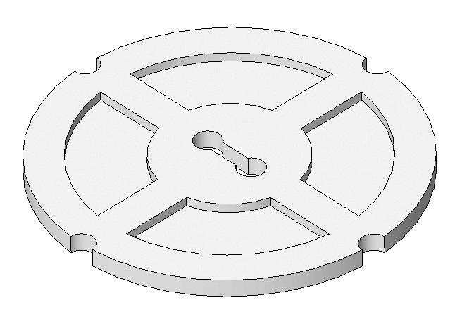 To finish the cover plate, you need to add four circles around the perimeter to make the guide holes.