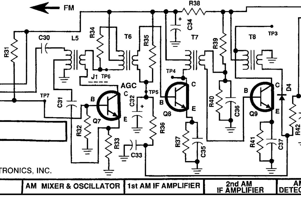 Set the OM to read 9 volts DC and turn the power ON. The voltage at the emitter of Q9 should be approximately 1 volt. If your reading is different by more than.