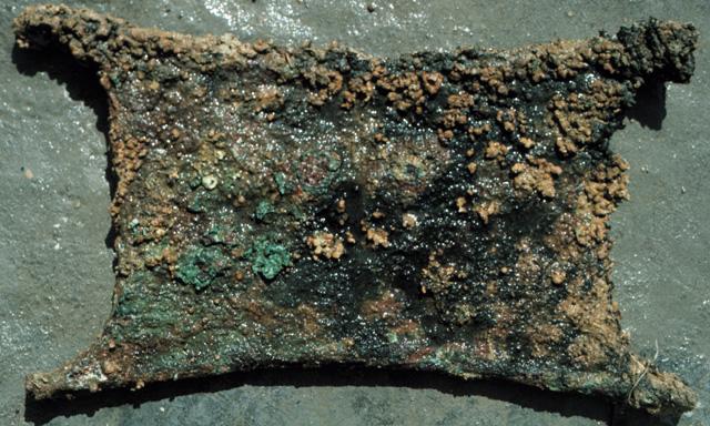 Copper ingot from Cyprus mine, in the shape of an