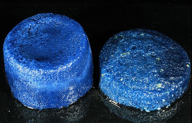 Blue glass ingots (raw