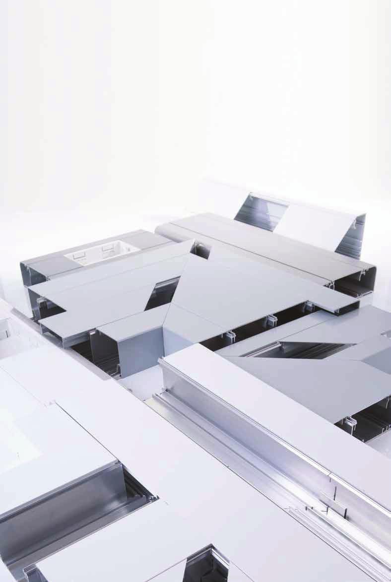 ALUMINIUM TRUNKING SYSTEMS Aluminium cable containment is an excellent choice of material for office areas that need a stylish but mechanically