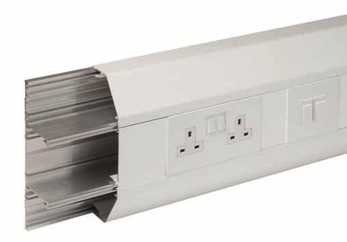 116 XL 301 to 303 aluminium Aluminium perimeter trunking systems XL Aluminium Trunking 301 to 303 comprises a range of deep, 3-compartment systems that provide extra capacity and screening