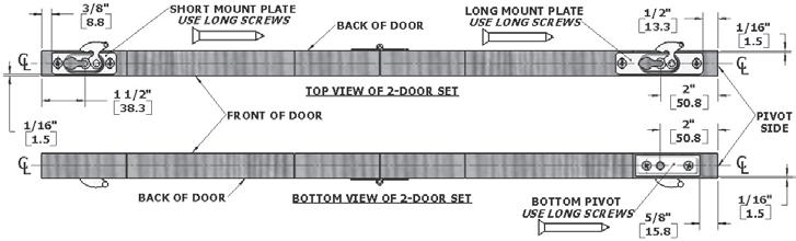 Step 4- Fasten Mount Plates Fasten Mount Plates as shown below. Mount plates according to the direction of door swing; right swing or left swing as shown in Figures 10 & 11 below.