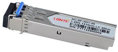 AC-SF-3G1-20 1.25Gbps 1310nm LC Duplex 20km SFP Transceiver Features Up to 1.25Gbps data rate 1310nm FP Laser and PIN photo detector Duplex LC receptacle optical interface compliant Single +3.