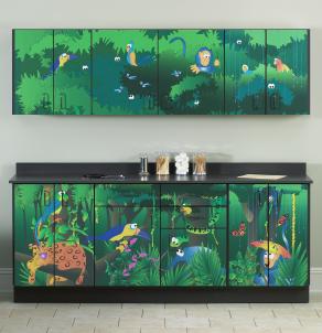 35" 18" Rainforest Follies Base Cabinets and 3 drawers 8332-W 83" 24" 12" Rainforest Follies Wall Cabinets 6132-B 61" 35" 18"