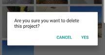 6 Tap the Accept icon 5. Remove photos from a project?