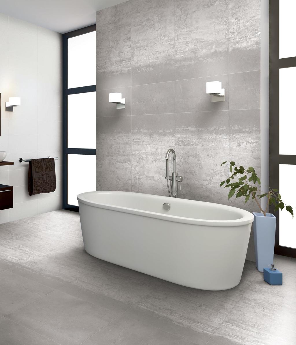 STONEWAY PORCELAIN TILE The Stoneway Collection is offered in a 12" x 24" and 2" x 2" mosaic in three colors.