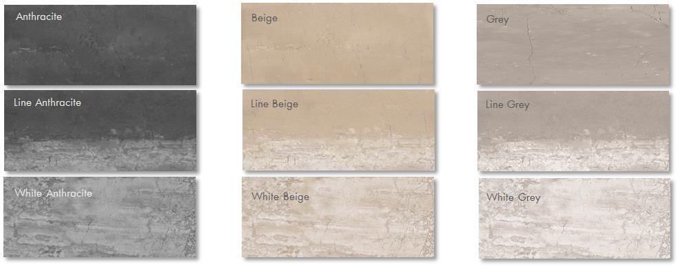 STONEWAY PORCELAIN TILE * * * SIZES 12 X 24 Field Tile *2 X 2 Mosaic *Only available in Anthracite, Beige and Grey.