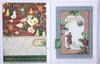 Cut a 2¾ x 6 piece from Christmas Rose. Adhere to one of the vellum mats. Locate the Believe Tab Sticker. Mat on a scrap of paper and adhere the bottom edge at the top of the tag insert.