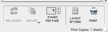 Adding Images Click here. 3. When you finish adjusting the settings, click [OK]. The Layout Options dialog closes and you can now change the layout and print settings in the Print window.