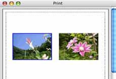 Chapter 6 Using Supplementary Features Printing Images (4/8) Moving or changing the size of an image When [Custom layout printing] is selected in the [LAYOUT OPTIONS] dialog, you can move or change