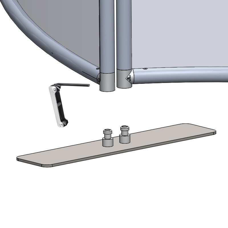 Attach the base to left side of Frame A by screwing the LN114 screw