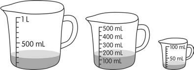 B There is a total of 1,500 milliliters of water in X and Y.