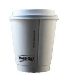 Backside of cup is pre-printed with the Hold&Go Logo.