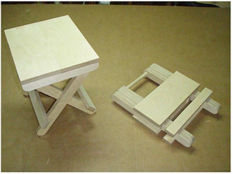 Scissor Stool If the stool is going to be kept indoors simply rub all the pieces with a Minwax WipeOn Poly before assembling the stool.