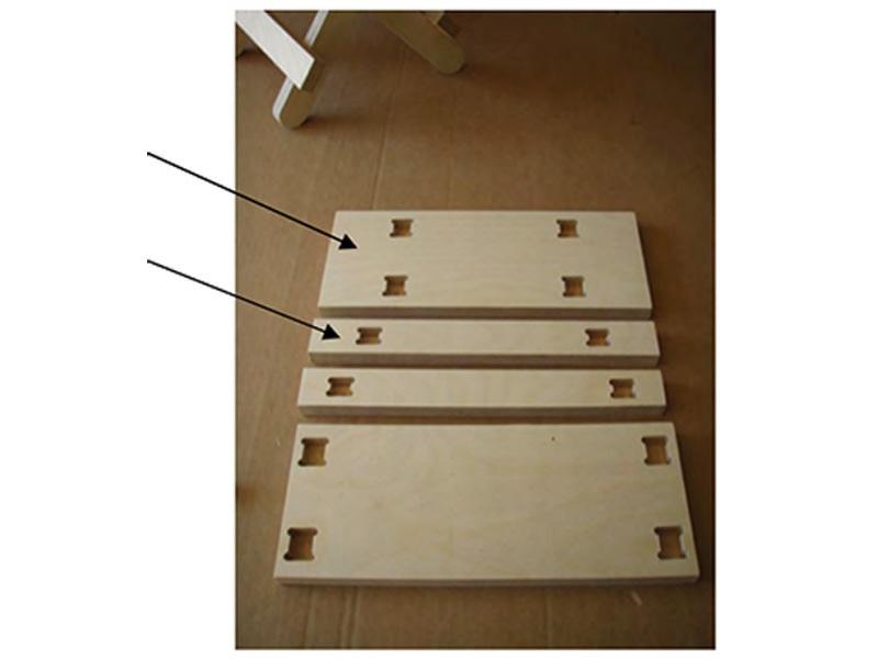 The picture to the right shows the proper layout of the nail location. Please reference the video assembly for further demonstration.