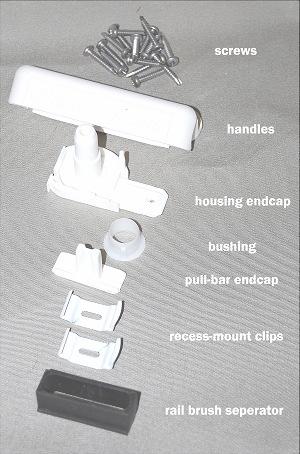 an in-swing door. 1 Top Rail (1 3/16 x 7/8 ) 1 Bottom Rail (5/8 x 7/8 ) 1 Accessory Kit Accessory Kit Figure 1 Typical installation on an out-swing door.