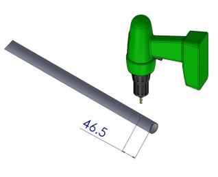 Warning : never cut of the narrow side Drill a Ø7 hole crossing at 46 mm from the end of rail Connect the new junction Insert the