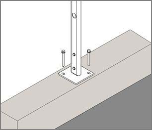support On a running steel rail, attach the guardrail using