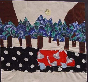 SIXTH GRADE-LESSON #3 DESCRIPTION OF PROJECT: Students make a textile collage to illustrate a narrative beginning, middle or end event.