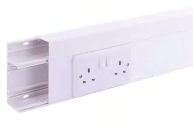 PVC-U perimeter trunking systems Compact 2 trunking 119 Compact 2 is a small, fully segregated two compartment trunking system with a square top profile.